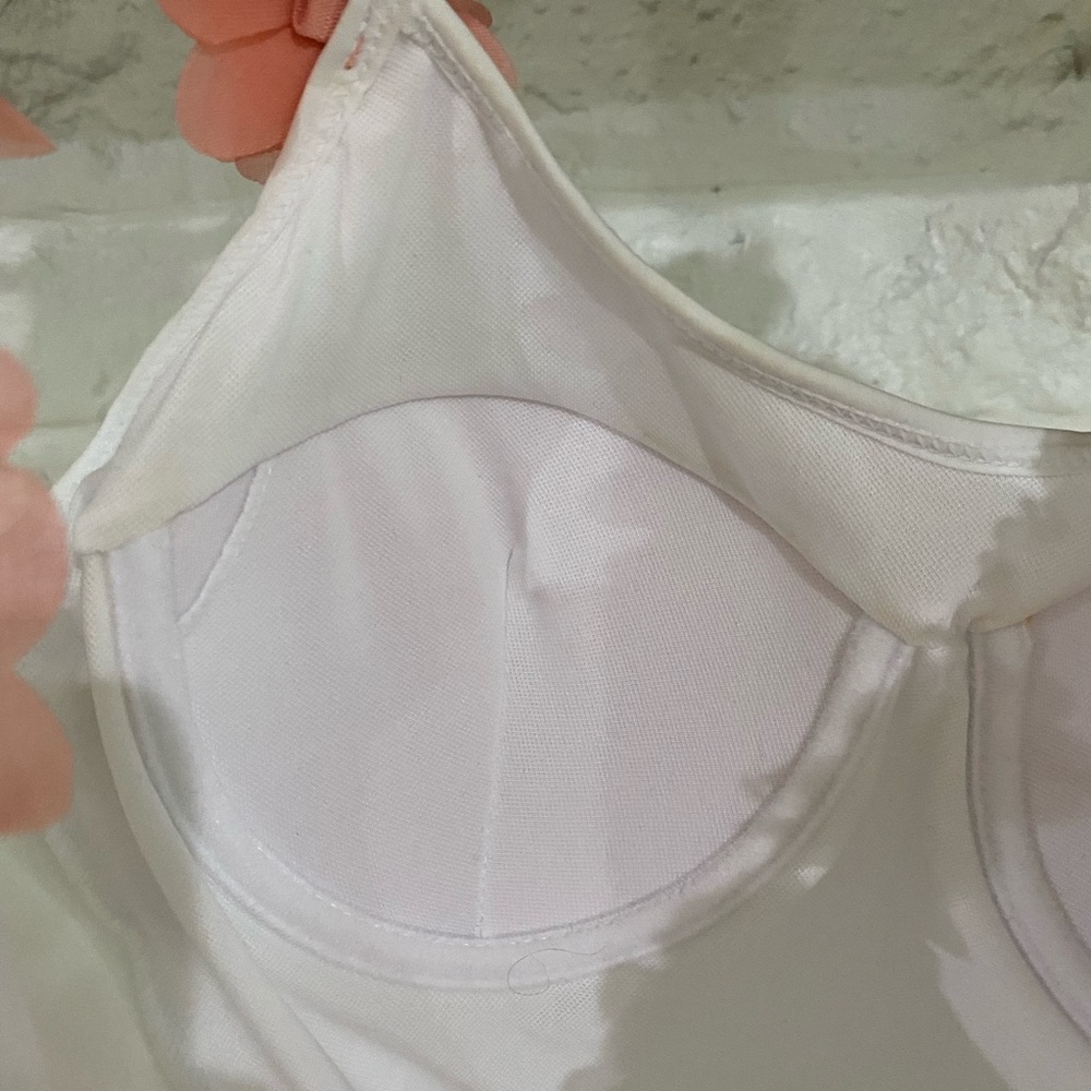 Pink/peach Ruffle strap one piece - Picture 2 of 3